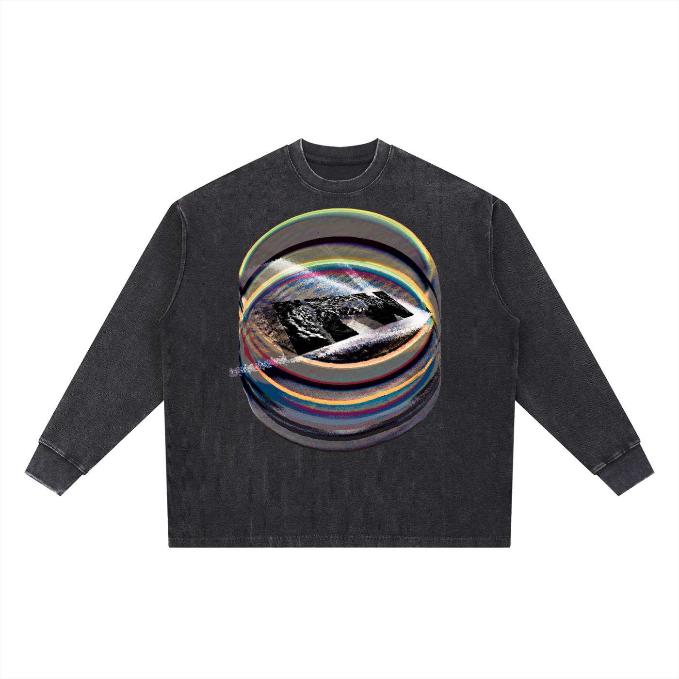 Eye Sight Mineral Wash Waffle Oversized T-Shirt