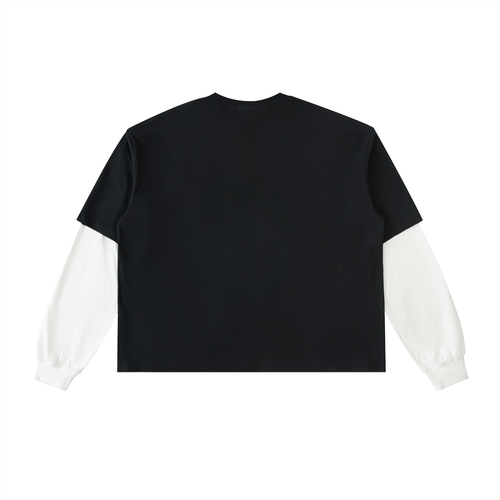 IFW Angel Layered Contrast Sleeve Cotton T-Shirt